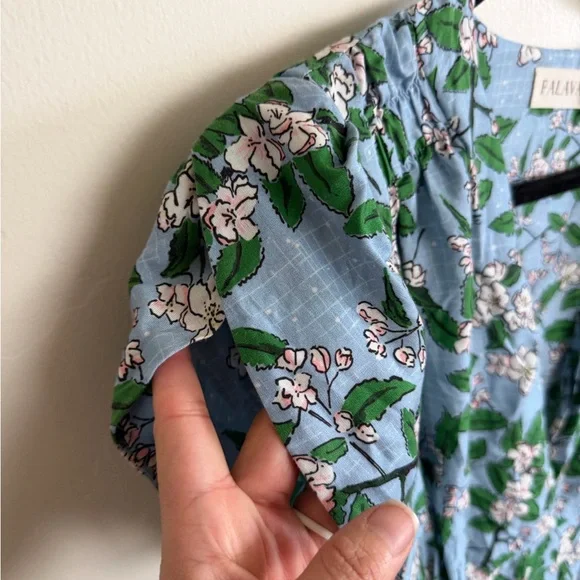 Palava Vintage Blue Rita Apple Floral Blossom Dress plus size 12 - Picture 2 of 8